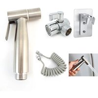 sliver Hand Toilet bidet Sprayer set kit Stainless Steel 2m 3m water hose valve self clean Hand Faucet wc bathroom Shower Head