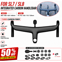 2026 NEW For Sl7 Sl8 Full Internal Cable Routing Road Bicycle Handlebar T1000 Carbon Integrated Cockpit Di2 Carbon Handlebar