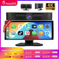 Podofo 11.26 Inch Portable Smart Player Wireless CarPlay Android Auto Multimedia Video Player Support Rear Camera BT FM RDS USB image 4