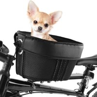 AliExpress LIXADA Dog Bike Basket Mountain Bike Shopping Basket Portable Cat and Dog Carrier for Bike Front Crossbar with Sponge Liner SafetyStrap