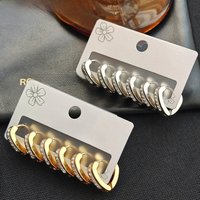 ANENJERY 316L Stainless Steel Hollow V-shape Zircon Earrings For Women Men Personality Simple Versatile Jewelry Gifts Wholesale