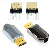 Welding HDMI Connector with Shell DIY Metal Soldering HD Cable Plug High Speed HD Data Cable Joint for Computer TV Pure Copper