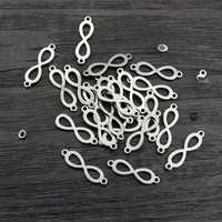 20pcs 17x5mm 316 Stainless Steel Double Loops Infinite Charms Pendant DIY Jewelry Findings Connector for Necklace Bracelet