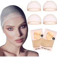 2-Pack Unisex HD Invisible Wig Cap Soft Breathable Natural Nude Elastic Fit for All Head Circumferences
