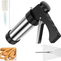 Churrera Churro Maker Machine Stainless Steel Churro Maker Kit with 3 Different Tips Piping Lightweight Hollow Churro Maker Tool
