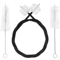 3Pcs Set Trumpet Cleaning Brush Kit White Piston Brush Trumpet Mouthpiece Cleaner Flexible Brush Brass Instrument Clean Parts