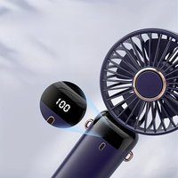 Portable Mini Fan With 6 Speeds LED USB Rechargeable Charging Small Foldable Battery Fans Handheld Desk Bedroom Indoor Outdoor