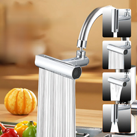 Pressurized Kitchen Sink Waterfall Faucet Bubbler Splash-proof 4 Modes Spout Bathroom Basin Tap Extender Water Saving Adapter