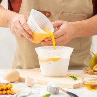 1/2/4Pcs Silicone Measuring Cup with Scale 250ml/500ml Transparent Measuring Cup Heat Resistant Soft Measuring Cup Baking Tool