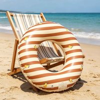 1PC Fruit Pattern Pool Floats Inflatable Swim Ring Brown Striped Swimming Tube For Beach Pool Lake