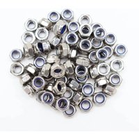 AliExpress NONE 100/5pcs 18-8 Nylon Insert Hex Lock Nuts 304 Stainless Steel DIN985 Self-Locking Nylon Lock Nuts For Automobiles Bicycle Parts