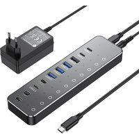 RSHTECH 10 in 1 USB C Hub with Individual Touch Switches 10Gbps Type-C USB Splitter Docking Station for MacBook iPhone 16 15 14