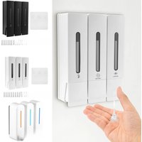 Wall Mounted Soap Dispenser 3 Chamber Shampoo Shower Gel Dispenser Detergent Container Family Hotel Bathroom Accessories
