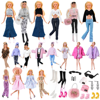 New Fashion Clothes For 1/6 Pink Girl Doll Accessories Daily Outfit Modern Fur Coats Dress Gown Clothes Girls' Birthday Gift Toy