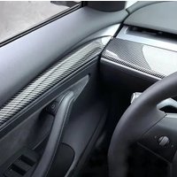 For Tesla Model 3 Y Interior door trim Console Panel Sticker Cover Carbon Fiber ABS Decoration Car Accessories 2021-2023