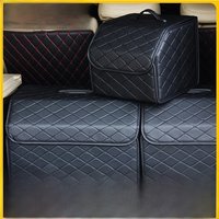 Car Trunk Organizer Box Large Capacity Auto Multiuse Tools Storage Bag Stowing Tidying Leather Folding For Emergency Storage Box