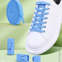 1 Pair 2025 No Tie Shoe Lace Press Lock Insert Fixed Shoelaces Without Ties Elastic Laces Sneaker Kid Adult Flat Shoelace Shoe