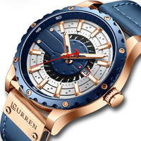 CURREN Watches Top Brand Fashion Leather Wristwatch Casual Quartz Men's Watch with box New Chic Clock Luminous hands