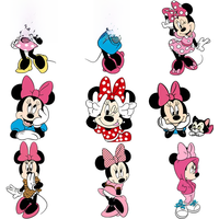 Minnie Mouse Cartoon Patches for Clothes Cute Vynil Heat Transfer Thermal Stickers DIY Kids T shirt Iron on for Women Appliqued
