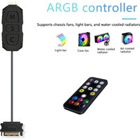 ARGB Controller 5V 3Pin SATA Powered RGB Control for PC Fan LED Strip Water Cooler-Standard version / Remote control version