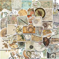 50PCS Travel The Map Sticker Home Decorated Notebook Y2K Fashion Waterproof PVC Scrapbook Coffee Laptop Luggage Decal Sticker