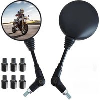 AliExpress NONE 1 Pair Anti-fall Folding Round Motorcycle Side Rearview Mirrors M8 M10 for KTM Bike Rear View Mirror Holder For Scooter E-Bike