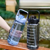 AliExpress NONE 2L Portable Water Bottle Large Capacity Plastic Straw Water Cup Drink Bottle With Time Marker For Outdoor Sports Fitness