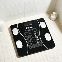 Báscula de Baño Inteligente con App, Báscula Grasa Corporal y Masa Muscular, Monitor de Composición Corporal para Fitness, Vidrio Templado,