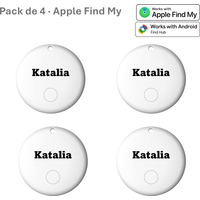 Katalia Smart Tag Pack de 4 – Localizador Bluetooth compatible con Apple Find My, sin suscripción