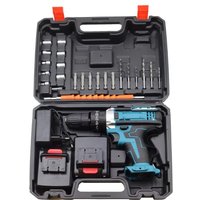 Set de taladro percutor inalambrico, con 2 baterias 21V 1,5 Ah, 25+3 Ajuste de Par, 2 Velocidad, Don Feliz