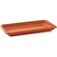 Tradineur - Plato jardinera de 80 cm plástico, marrón, macetero, maceta para plantas y flores rectangular de plástico. 6 x 36,5 x 77,5 cm