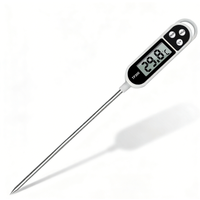 Termómetro Digital de Cocina con Sonda para Carne BBQ Líquidos y Repostería Pantalla LCD Lectura Rápida y Alta Precisión