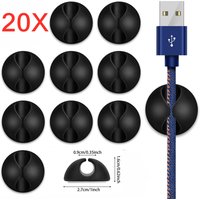 5/10/20PCS Cable Organizer Silicone USB Cable Winder Flexible Cable Management Clips Cable Holder For Mouse Headphone Earphone
