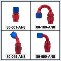 Universal PTEF AN6 AN8 straight 0 45 90 120 180 DEGREE REUSABLE SWIVEL PTFE HOSE END FITTING