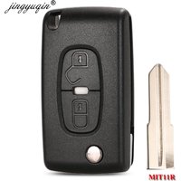 jingyuqin FOR Peugeot 4007 ET 4008 Citroen C-Crosser C4 Aircross 2 Button Flip Remote Key Case Shell Fob MIT-11R Blade CE1731
