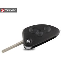 YIQIXIN For Alfa 3 Buttons Car Remote Key Shell For Alfa Romeo 147 156 166 GT Flip Folding Key Uncut SIP22 Blade Auto Parts