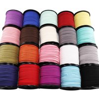5/10/20 m 2,5 mm flache geflochtene Schnur aus Wildlederimitat, Samt-Lederseil, handgefertigte Fadenschnur für Schmuck, Armband, Halskette, Schlüsselanhänger