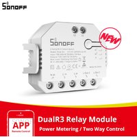 Itead SONOFF DualR3 Smart Wifi Switch 2 Way Control DIY MINI Switch Power Metering 2 Gang Voice Control Via Alexa Google Home