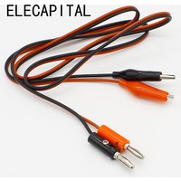 4mm Injection Banana Plug To Shrouded Copper Electrical Clamp Alligator Clip Test Cable Leads 1M For Testing Probe