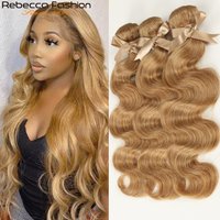Big Sale Honey Blonde 27 Colored Brazilian Body Wave Natural Remy Hair Bundles 10 To 26 Inches Sold 1/3/4 Hair Extensions