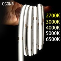 Bande lumineuse LED COB haute luminosité, uniforme, blanc froid, lumière de travail linéaire, 10mm, 5000K, variable, 12V/24V, CRI90, qualité supérieure