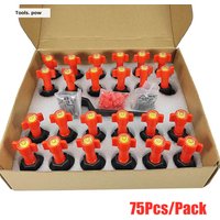 75Pcs/Set Flat Ceramic Level Wedges Tile Spacer for Flooring Wall Tile Spacer Tile Leveling System Leveler Locator Spacers Plier