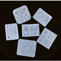 SNASAN Cute Beads Cube Triangle Silicone Mold For Jewelry Earrings Pendant Making Resin UV Epoxy Resin Molds Crafts DIY Tool
