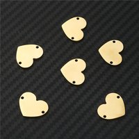 5PCS/lot New Style Stainless Steel Blank Double Hole Heart Charms Fit Bracelets Making Handmade Jewelry Love Heart Accessories