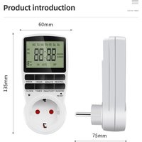 12/24 Hour Electronic Digital Timer Switch EU UK US AU FR Plug Programmable Timing Socket Kitchen Timer Outlet Timer Control