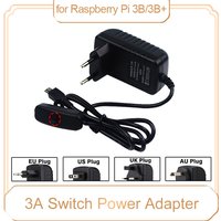 Raspberry Pi 3 B Plus Power Adapter 5V 3A EU US AU UK Power Supply ON OFF Switch Charger Connector for Raspberry Pi 3 Model B