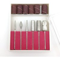 6PCS Nail Art Drill Bits and Sanding Bands for Nail Drill Replacement Set Nail Electric File Metal Bit