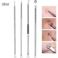 4 PCS Acne Blackhead Comedone Black Spot Pimple Blemish Remover Skin Care Women Beauty Acne Treatment Pore Cleanser Needle Hook