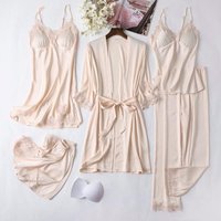 Women Robe Set Kimono Bath Gown Lady Sexy Sleepwear Satin Rayon Bathrobe Casual Nightwear Bridesmaid Wedding Robe Homewear Suit