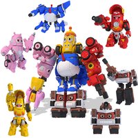 5pcs/set High Quality ABS Fun Larva Transformation Toys Action Figures Deformation Car Mode and Mecha Mode for Birthday Gift